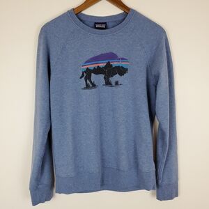 Patagonia Buffalo Mountain Range Graphic Raglan Sleeve Sweatshirt